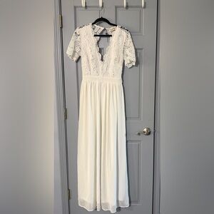 Club L London White Lace Detail Dress